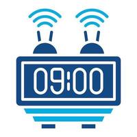 Smart Clock Glyphe zweifarbiges Symbol vektor