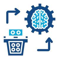 Symbol für zweifarbige Glyphe für maschinelles Lernen vektor