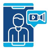 Video-Chat-Glyphe zweifarbiges Symbol vektor