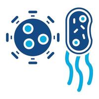 Bakterien und Virus Glyphe zweifarbiges Symbol vektor