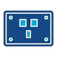 Socket-Glyphe zweifarbiges Symbol vektor