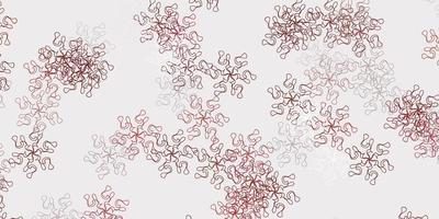 ljusrött doodle mönster med blommor. vektor