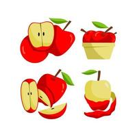 rotes Apfelfruchtset vektor