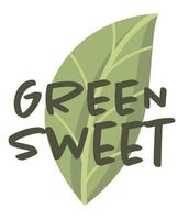 grön ljuv stevia blad, organisk sötningsmedel logotyp vektor