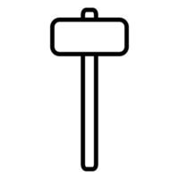 Hammerliniensymbol isoliert auf weißem Hintergrund. schwarzes, flaches, dünnes Symbol im modernen Umrissstil. Lineares Symbol und bearbeitbarer Strich. einfache und pixelgenaue strichvektorillustration. vektor