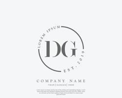 initiales dg feminines logo schönheitsmonogramm und elegantes logodesign, handschriftlogo der ersten unterschrift, hochzeit, mode, blumen und botanik mit kreativer vorlage vektor