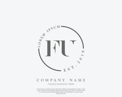 initiales fu feminines logo schönheitsmonogramm und elegantes logodesign, handschriftlogo der ersten unterschrift, hochzeit, mode, blumen und botanik mit kreativer vorlage vektor