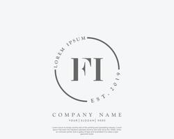 första fi feminin logotyp skönhet monogram och elegant logotyp design, handstil logotyp av första signatur, bröllop, mode, blommig och botanisk med kreativ mall vektor