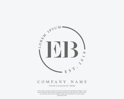 första eb feminin logotyp skönhet monogram och elegant logotyp design, handstil logotyp av första signatur, bröllop, mode, blommig och botanisk med kreativ mall vektor