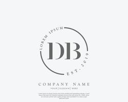 anfängliches db-feminines logo-schönheitsmonogramm und elegantes logo-design, handschriftlogo der ersten unterschrift, hochzeit, mode, blumen und botanik mit kreativer vorlage vektor