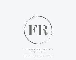 Initial fr feminines Logo Schönheitsmonogramm und elegantes Logo-Design, Handschrift-Logo der Erstunterschrift, Hochzeit, Mode, Blumen und Pflanzen mit kreativer Vorlage vektor