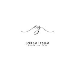 första ey feminin logotyp skönhet monogram och elegant logotyp design, handstil logotyp av första signatur, bröllop, mode, blommig och botanisk med kreativ mall vektor