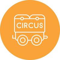 cirkus vagn linje cirkel bakgrund ikon vektor