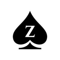 brev z kasino logotyp. poker kasino vegas logotyp mall vektor