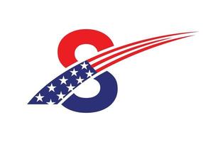 anfangsbuchstabe 8 amerikanisches logo. US-amerikanisches Logo vektor