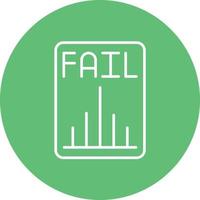 företag misslyckas linje cirkel bakgrund ikon vektor