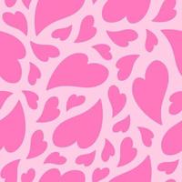 nahtloses muster mit niedlichen verzerrten herzen. Vektor romantischer Hintergrund im Retro-Stil für Textilien, Tapeten, Packpapier, Webdesign. rosa farben