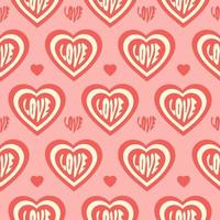 retro häftig hjärtan sömlös mönster. romantisk skriva ut för hjärtans dag dekoration i stil 60-tal, 70-tal. trendig vektor illustration. pastell färger