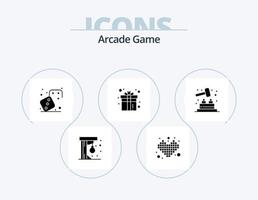 Arcade-Glyphen-Icon-Pack 5 Icon-Design. abspielen. Spaß. Herz. Kasten. abspielen vektor