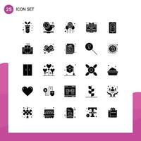 uppsättning av 25 modern ui ikoner symboler tecken för krita uppkopplad fira inlärning uppkopplad redigerbar vektor design element