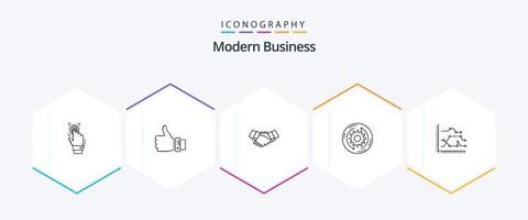 Modernes Business-Icon-Paket mit 25 Zeilen, einschließlich Partnerschaft. Hände. Finger. Unternehmen. Händedruck vektor