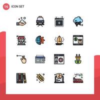 16 kreativ ikoner modern tecken och symboler av kaffe meddelande spelare moln marknadsföring redigerbar kreativ vektor design element