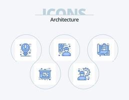 arkitektur blå ikon packa 5 ikon design. man. konstruktion. redskap. arkitektur. kraft vektor