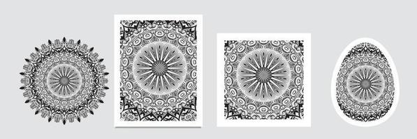 Mandala-Hintergrund. Vintage-Muster mit runder Verzierung, dekoratives indisches Medaillon, abstraktes Blumenelement vektor