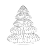 jul träd från papper. teckning illustration vektor. origami element. vektor