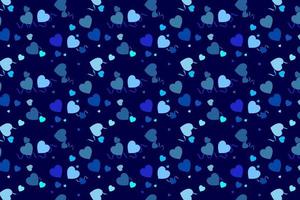mönster med geometrisk element i blå tona valentine hjärta mönster abstrakt lutning bakgrund vektor