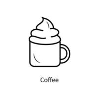 Kaffee-Vektor-Gliederung-Icon-Design-Illustration. Feiertagssymbol auf weißem Hintergrund eps 10-Datei vektor