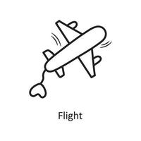 flyg vektor översikt hand dra ikon design illustration. valentine symbol på vit bakgrund eps 10 fil