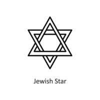 jüdische Stern-Vektor-Gliederung-Icon-Design-Illustration. Feiertagssymbol auf weißem Hintergrund eps 10-Datei vektor