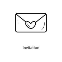 Einladung Vektor Umriss Icon Design Illustration. Feiertagssymbol auf weißem Hintergrund eps 10-Datei