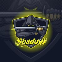 shadow assassin logo maskottchen esport team oder druck auf t-shirt. vektor