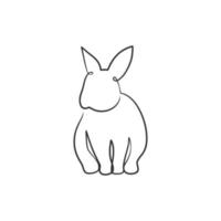 Kaninchen kontinuierliche einzeilige Kunstzeichnung vektor