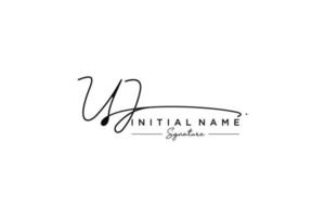 första uj signatur logotyp mall vektor. hand dragen kalligrafi text vektor illustration.