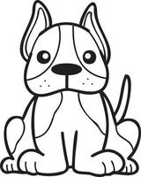 hand gezeichnete französische bulldogge, die auf besitzerillustration im gekritzelstil wartet vektor