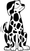 hand gezeichnete wütende dalmatinische hundeillustration im gekritzelstil vektor