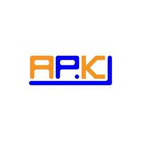 kreatives design des apk-buchstabenlogos mit vektorgrafik, apk einfachem und modernem logo. vektor