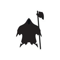 Reaper-Symbol. Halloween-Feiertagsplakat-Hintergrundsymbol der einfachen Art. Markenlogo-Designelement. schnitter t-shirt bedrucken. Vektor für Aufkleber.