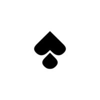 Glücksspiel-Herz-Symbol. einfaches Online-Glücksspiel-Poster-Hintergrundsymbol. Spielherz-Logo-Design-Element. T-Shirt-Druck mit Glücksspielherz. Vektor für Aufkleber.