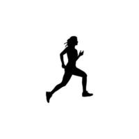 kvinna löpare ikon. enkel stil kvinna löpare löpning turnering affisch bakgrund symbol. kvinna löpare varumärke logotyp design element. kvinna löpare t-shirt utskrift. vektor för klistermärke.