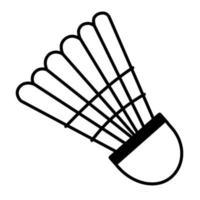 klassisk badminton fjäderboll element enkel linje stil vektor