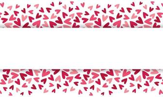 Valentinstag-Banner mit schwebenden Herzen. handgezeichneter Doodle-Stil. vorlage für valentinstag, hochzeit, muttertag. vektor