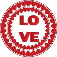 Lycklig valentines dag ram med kärlek 3d typografi vektor