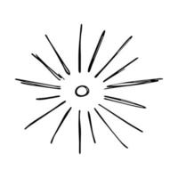 hand dragen abstrakt Sol symbol. sommar klotter. enda vektor element för design