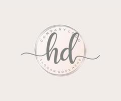 första hd feminin logotyp. användbar för natur, salong, spa, kosmetisk och skönhet logotyper. platt vektor logotyp design mall element.