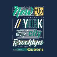 brooklyn ny york stad abstrakt grafisk typografi t skjorta vektor skriva ut