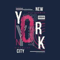 new york city textrahmen gestreifter abstrakter grafischer typografie-vektordruck vektor